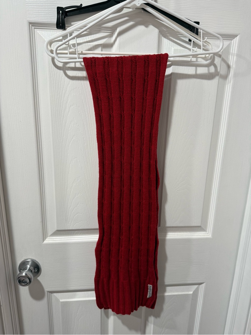 Pendleton Red Ribbed Knit Scarf